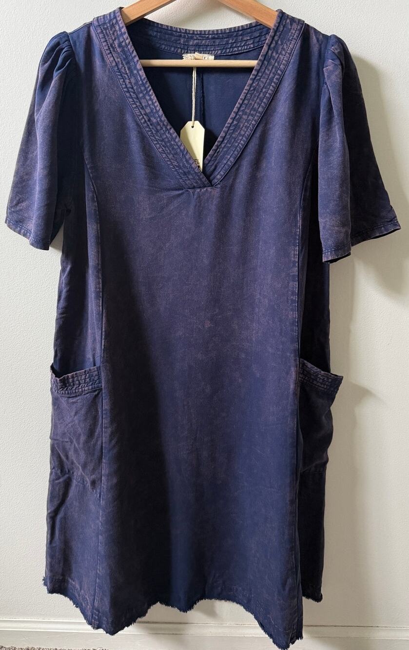 Jodifl washed blue denim dress women's size small brand new